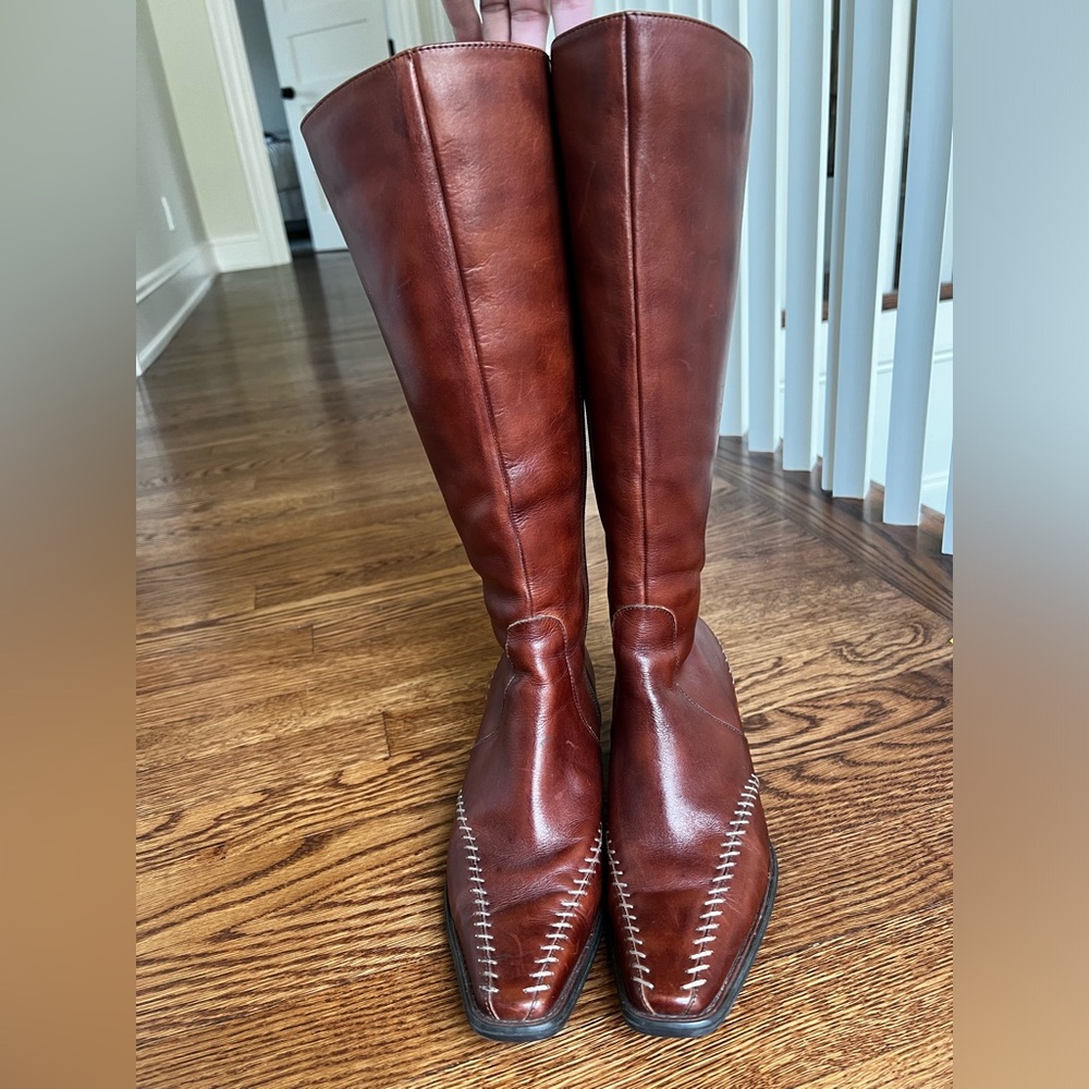 PIKOLINOS‎ Tall Leather Heeled Boots Stitching Sleek Stitched Old Money Rich 36 - Picture 2 of 16